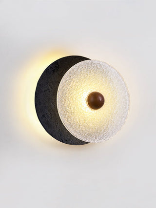 Valalaine Applique Murale en Verre Dépoli Texturé Noir Travertin