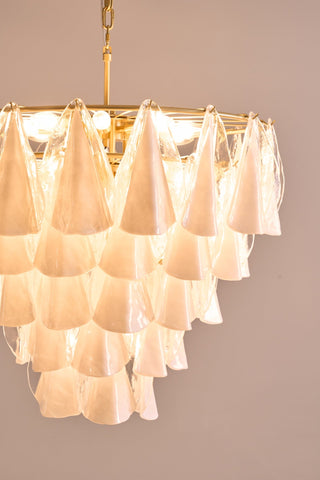 Aurora Lustre Blanc Feuille Verre Superposé Moderne