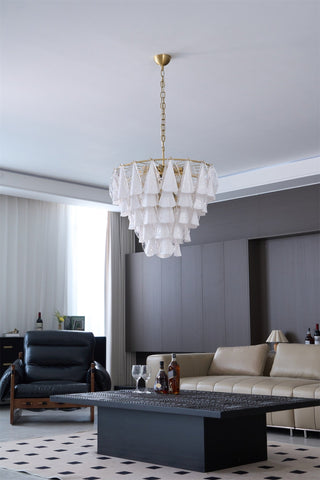 Aurora Lustre Blanc Feuille Verre Superposé Moderne