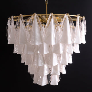 Aurora Lustre Blanc Feuille Verre Superposé Moderne