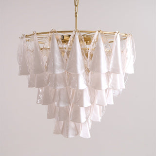 Aurora Lustre Blanc Feuille Verre Superposé Moderne
