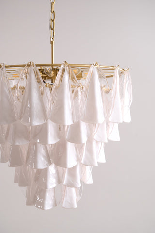 Aurora Lustre Blanc Feuille Verre Superposé Moderne