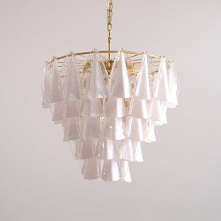 Aurora Lustre Blanc Feuille Verre Superposé Moderne