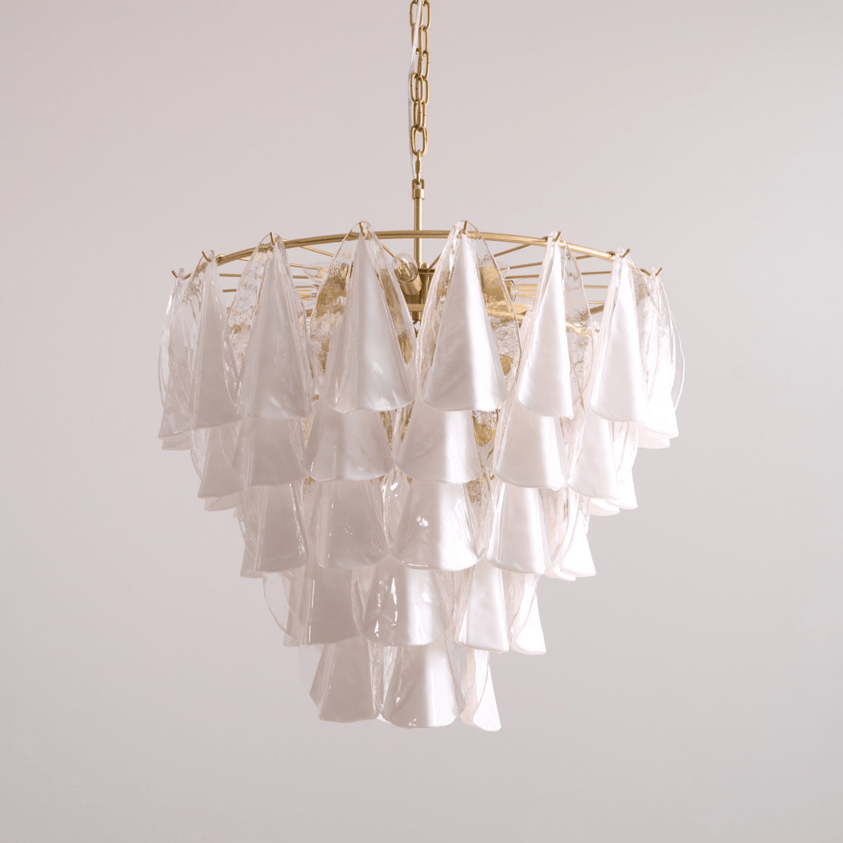 Valeon Lustre Blanc Feuille Verre Superposé Moderne