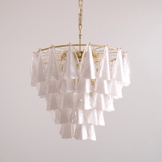 Aurora Lustre Blanc Feuille Verre Superposé Moderne