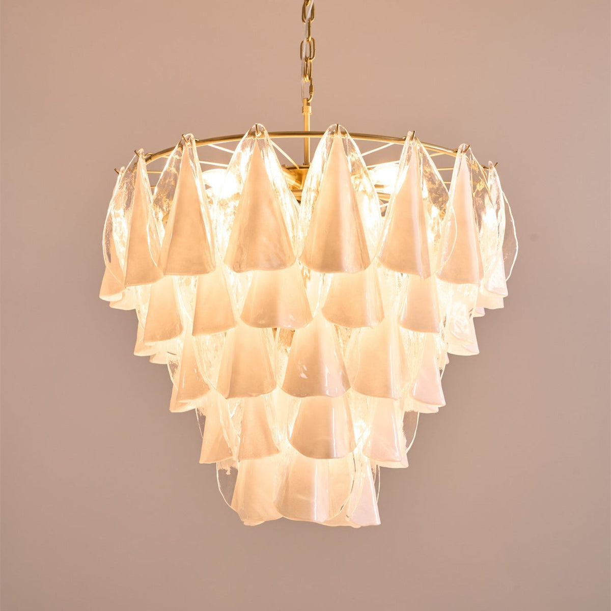 Valeon Lustre Blanc Feuille Verre Superposé Moderne