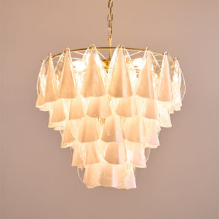 Aurora Lustre Blanc Feuille Verre Superposé Moderne