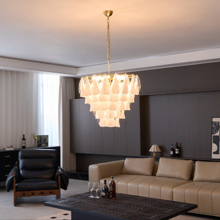 Aurora Lustre Blanc Feuille Verre Superposé Moderne