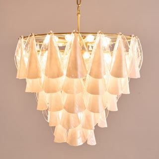 Aurora Lustre Blanc Feuille Verre Superposé Moderne