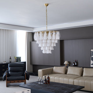 Aurora Lustre Blanc Feuille Verre Superposé Moderne