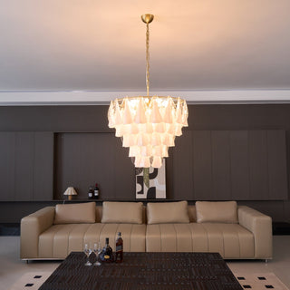 Aurora Lustre Blanc Feuille Verre Superposé Moderne
