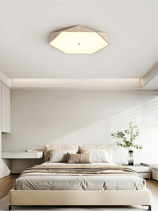 Hexagonal Lumière de Plafond Élégante en Travertin