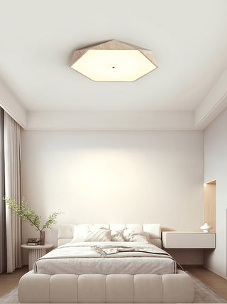 Hexagonal Lumière de Plafond Élégante en Travertin