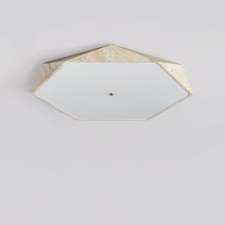 Hexagonal Lumière de Plafond Élégante en Travertin