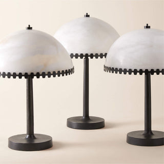 Nuxs Lampe de Table en Albâtre Dôme Élégante