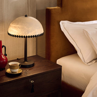 Nuxs Lampe de Table en Albâtre Dôme Élégante