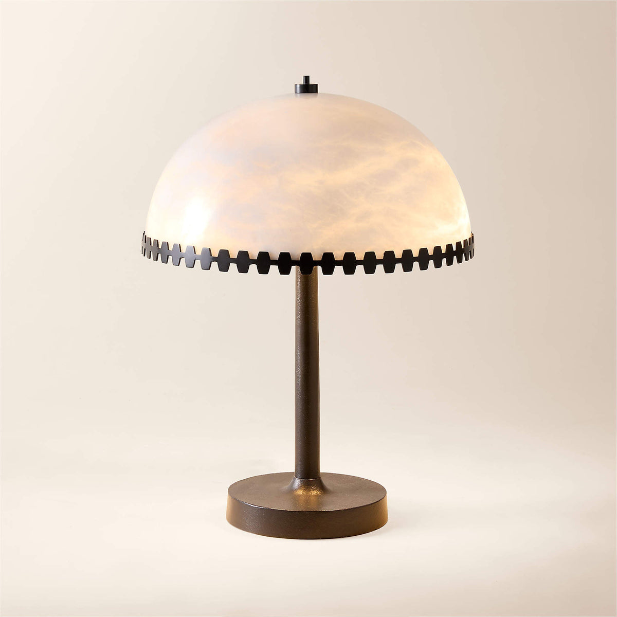 Nuxs Lampe de Table en Albâtre Dôme Élégante