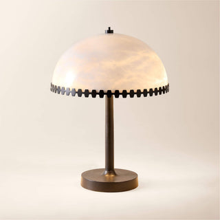 Nuxs Lampe de Table en Albâtre Dôme Élégante