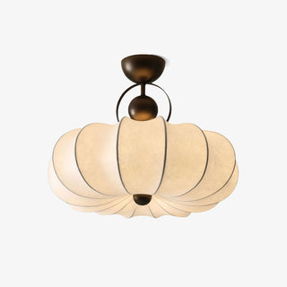 Yunshui Pétale Tissu Bronze Suspension Lumière