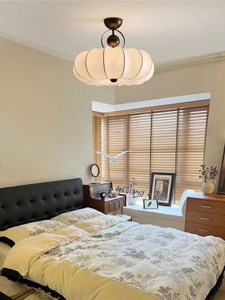 Yunshui Pétale Tissu Bronze Suspension Lumière