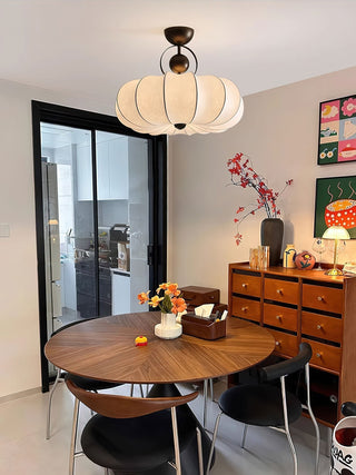 Yunshui Pétale Tissu Bronze Suspension Lumière
