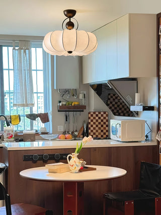 Yunshui Pétale Tissu Bronze Suspension Lumière