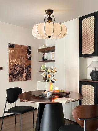 Yunshui Pétale Tissu Bronze Suspension Lumière