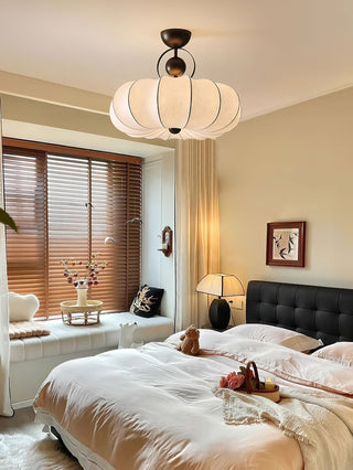 Yunshui Pétale Tissu Bronze Suspension Lumière