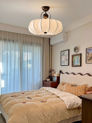 Yunshui Pétale Tissu Bronze Suspension Lumière