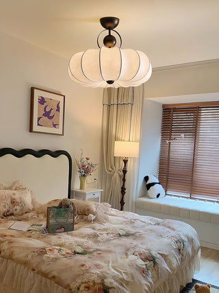 Yunshui Pétale Tissu Bronze Suspension Lumière