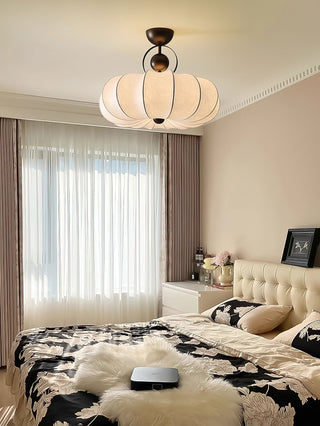 Yunshui Pétale Tissu Bronze Suspension Lumière