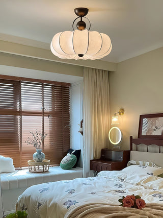 Yunshui Pétale Tissu Bronze Suspension Lumière
