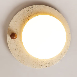 Orbia Lumière de Plafond Circulaire en Travertin