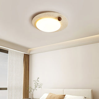 Orbia Lumière de Plafond Circulaire en Travertin