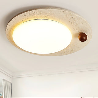 Orbia Lumière de Plafond Circulaire en Travertin