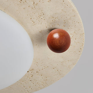 Orbia Lumière de Plafond Circulaire en Travertin