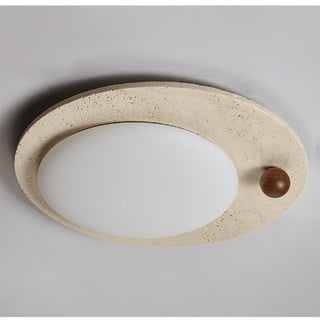 Orbia Lumière de Plafond Circulaire en Travertin