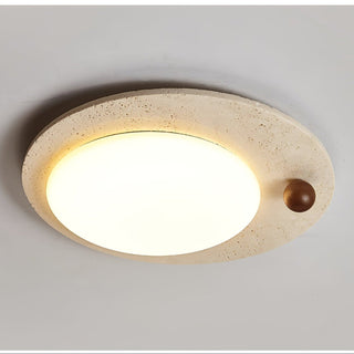 Orbia Lumière de Plafond Circulaire en Travertin
