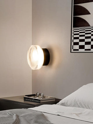 Luno Ribbed Glass Wall Light-Neutral Decor