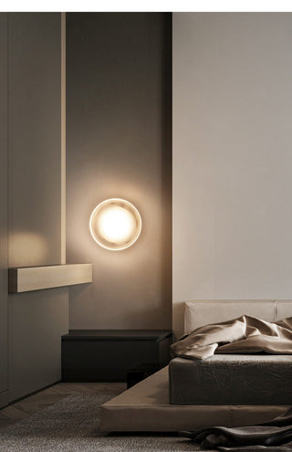Luno Ribbed Glass Wall Light-Neutral Decor