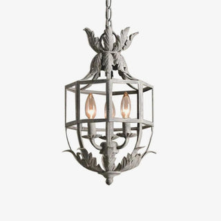 Lustra Lustre Rétro Cage Grise Bougie