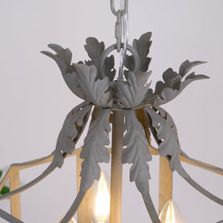 Lustra Lustre Rétro Cage Grise Bougie