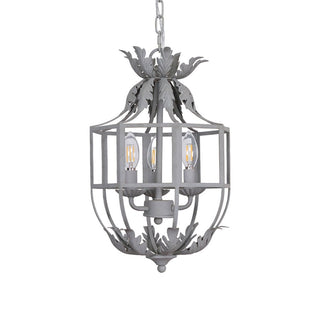 Lustra Lustre Rétro Cage Grise Bougie