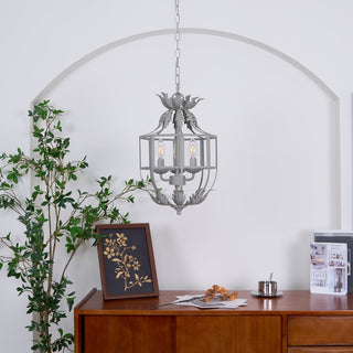 Lustra Lustre Rétro Cage Grise Bougie
