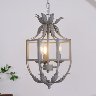 Lustra Lustre Rétro Cage Grise Bougie
