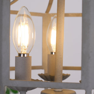 Lustra Lustre Rétro Cage Grise Bougie