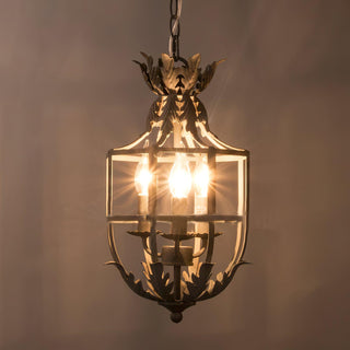 Lustra Lustre Rétro Cage Grise Bougie