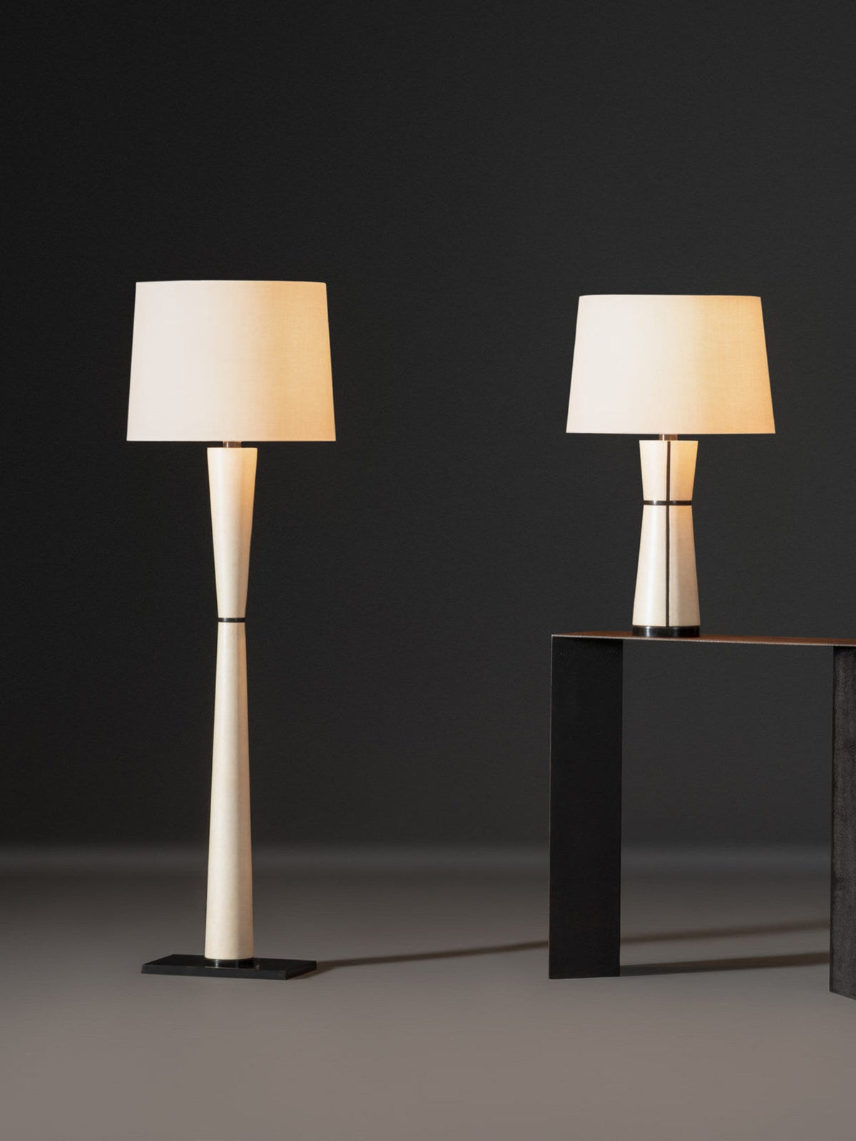 Luxe Leather Floor Lamp-Neutral Decor