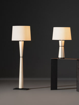 Luxe Leather Floor Lamp-Neutral Decor