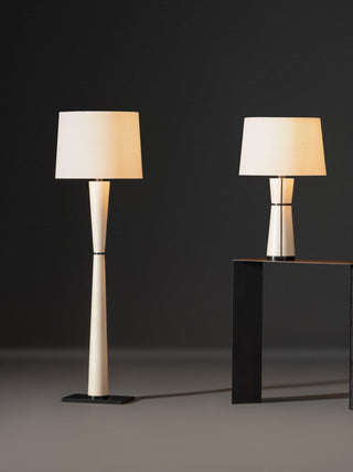 Luxe Leather Floor Lamp-Neutral Decor